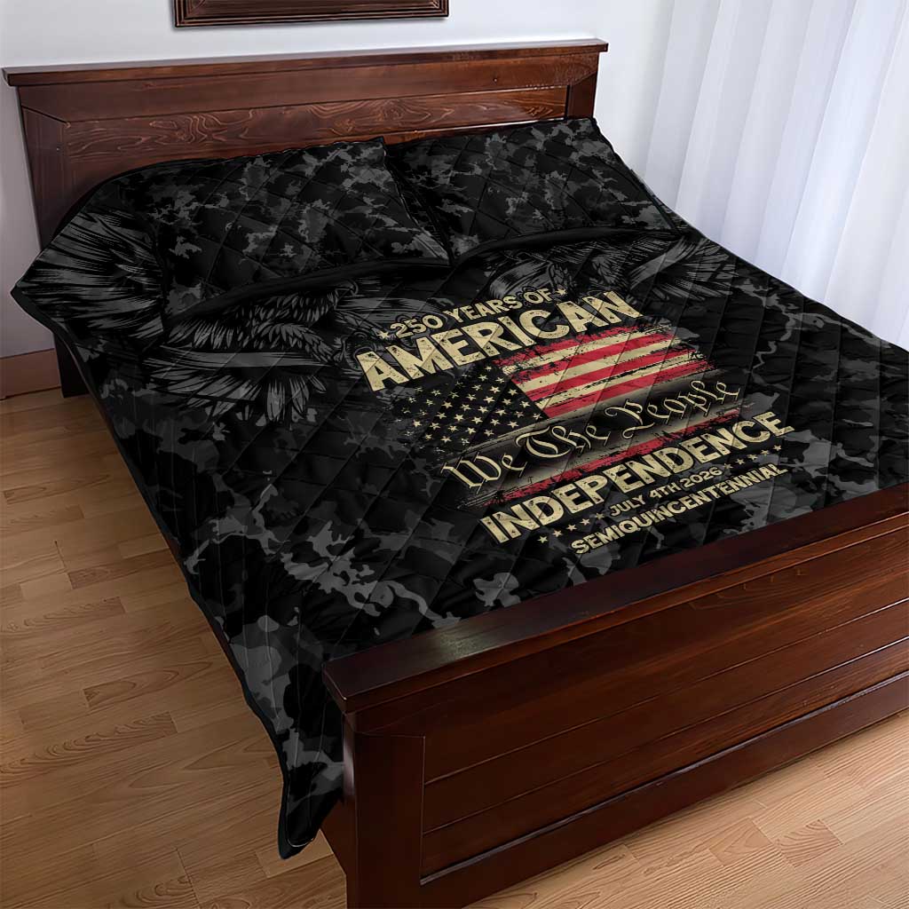 United States Quilt Bed Set Semiquincentennial Anniversary - Camo Style