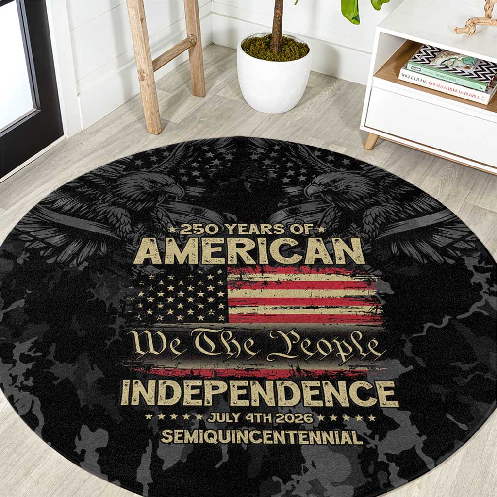 United States Round Carpet Semiquincentennial Anniversary - Camo Style