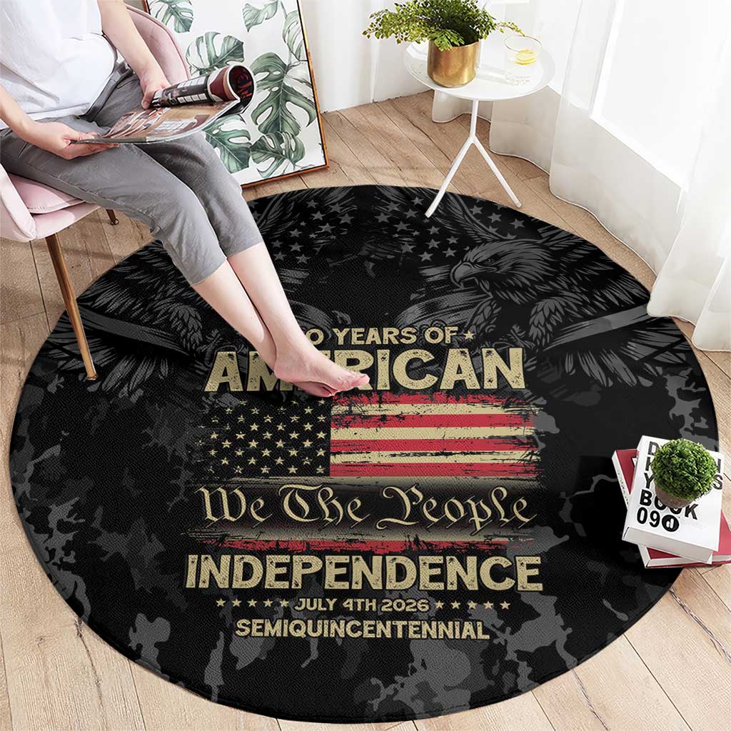 United States Round Carpet Semiquincentennial Anniversary - Camo Style