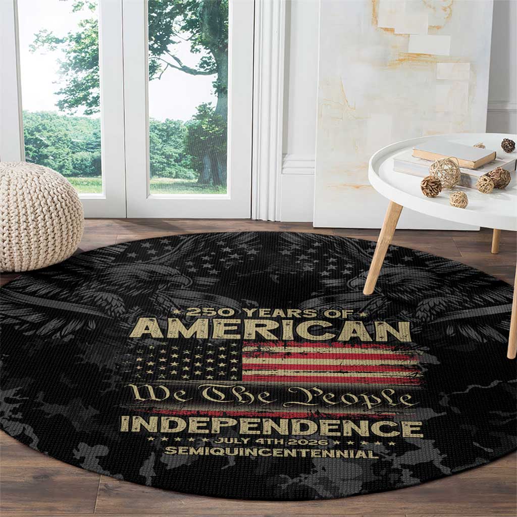 United States Round Carpet Semiquincentennial Anniversary - Camo Style