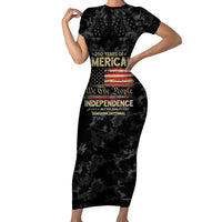 United States Short Sleeve Bodycon Dress Semiquincentennial Anniversary - Camo Style
