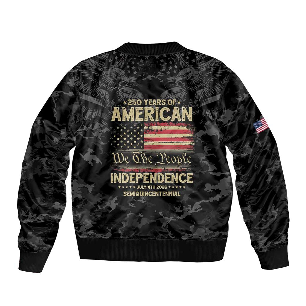 United States Sleeve Zip Bomber Jacket Semiquincentennial Anniversary - Camo Style