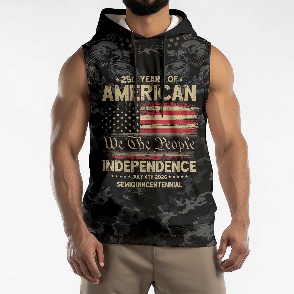 United States Sleeveless Hoodie Semiquincentennial Anniversary - Camo Style