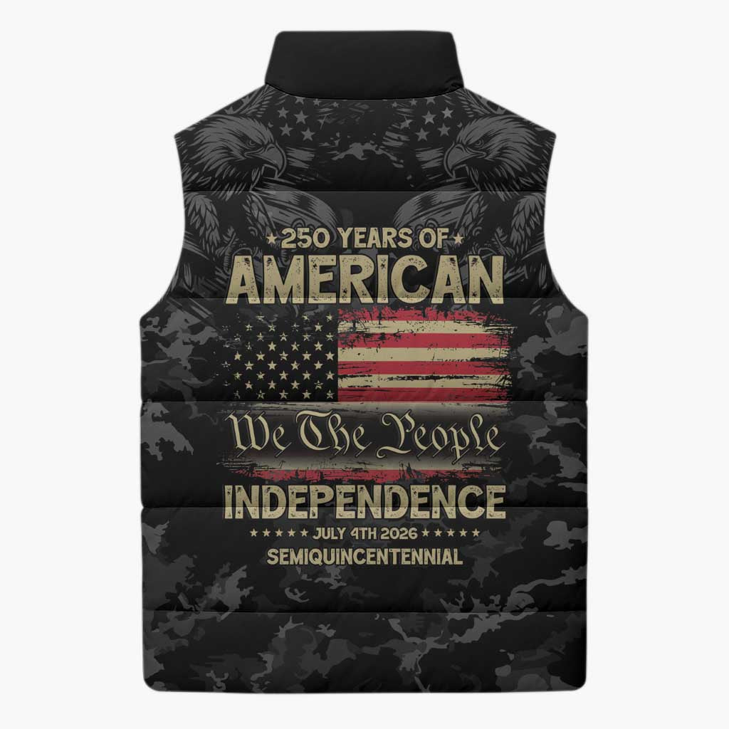 United States Sleeveless Puffer Jacket Semiquincentennial Anniversary - Camo Style