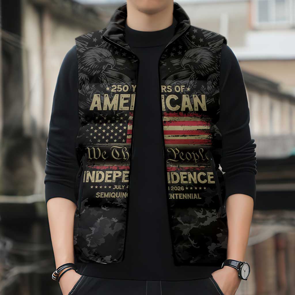 United States Sleeveless Puffer Jacket Semiquincentennial Anniversary - Camo Style
