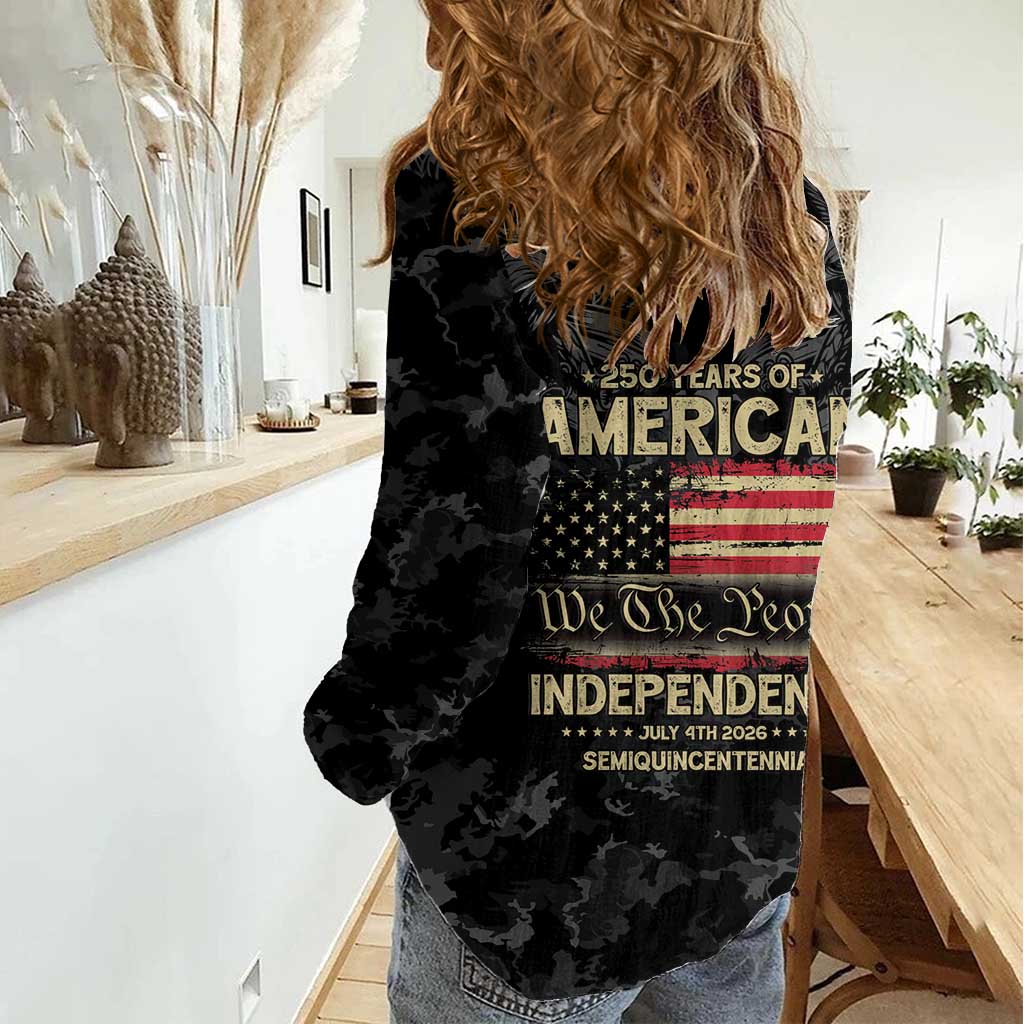 United States Women Casual Shirt Semiquincentennial Anniversary - Camo Style