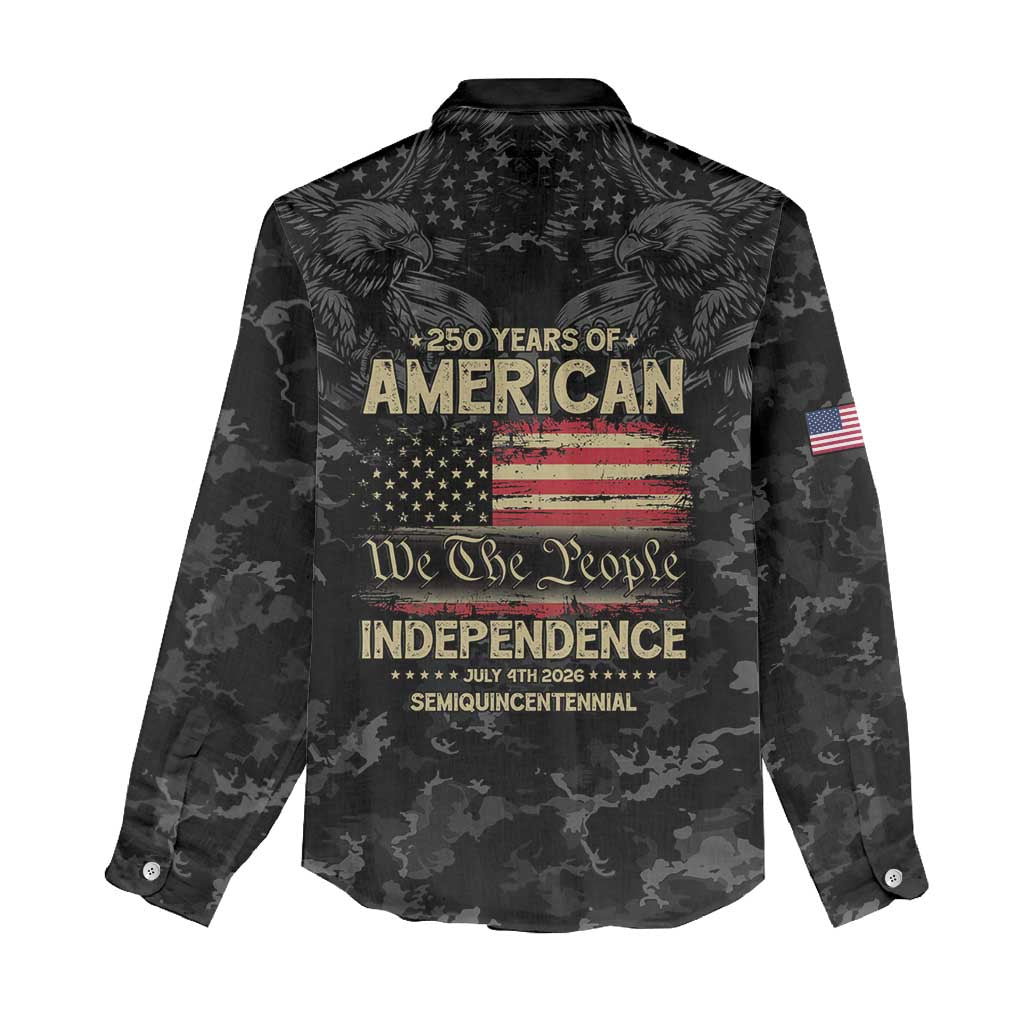 United States Women Casual Shirt Semiquincentennial Anniversary - Camo Style