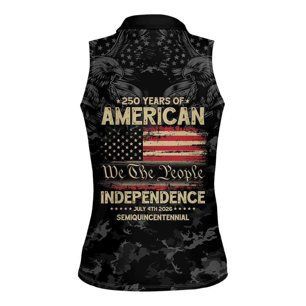 United States Women Sleeveless Polo Shirt Semiquincentennial Anniversary - Camo Style