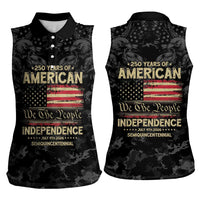United States Women Sleeveless Polo Shirt Semiquincentennial Anniversary - Camo Style