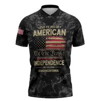 United States Zipper Polo Shirt Semiquincentennial Anniversary - Camo Style