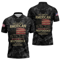 United States Zipper Polo Shirt Semiquincentennial Anniversary - Camo Style