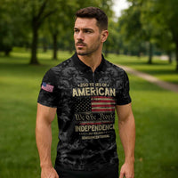 United States Zipper Polo Shirt Semiquincentennial Anniversary - Camo Style