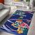 Personalized Cayman Islands Area Rug Coat Of Arms Tropical Flowers