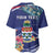 Personalized Cayman Islands Baseball Jersey Coat Of Arms Tropical Flowers