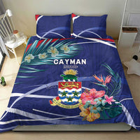 Personalized Cayman Islands Bedding Set Coat Of Arms Tropical Flowers