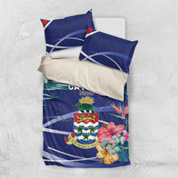 Personalized Cayman Islands Bedding Set Coat Of Arms Tropical Flowers