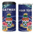 Personalized Cayman Islands 4 in 1 Can Cooler Tumbler Coat Of Arms Tropical Flowers