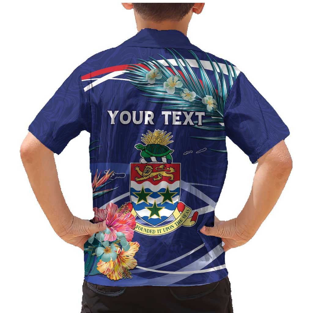 Personalized Cayman Islands Family Matching Mermaid Dress and Hawaiian Shirt Coat Of Arms Tropical Flowers
