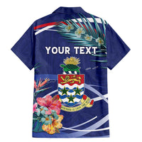 Personalized Cayman Islands Family Matching Mermaid Dress and Hawaiian Shirt Coat Of Arms Tropical Flowers