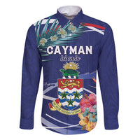 Personalized Cayman Islands Family Matching Short Sleeve Bodycon Dress and Hawaiian Shirt Coat Of Arms Tropical Flowers