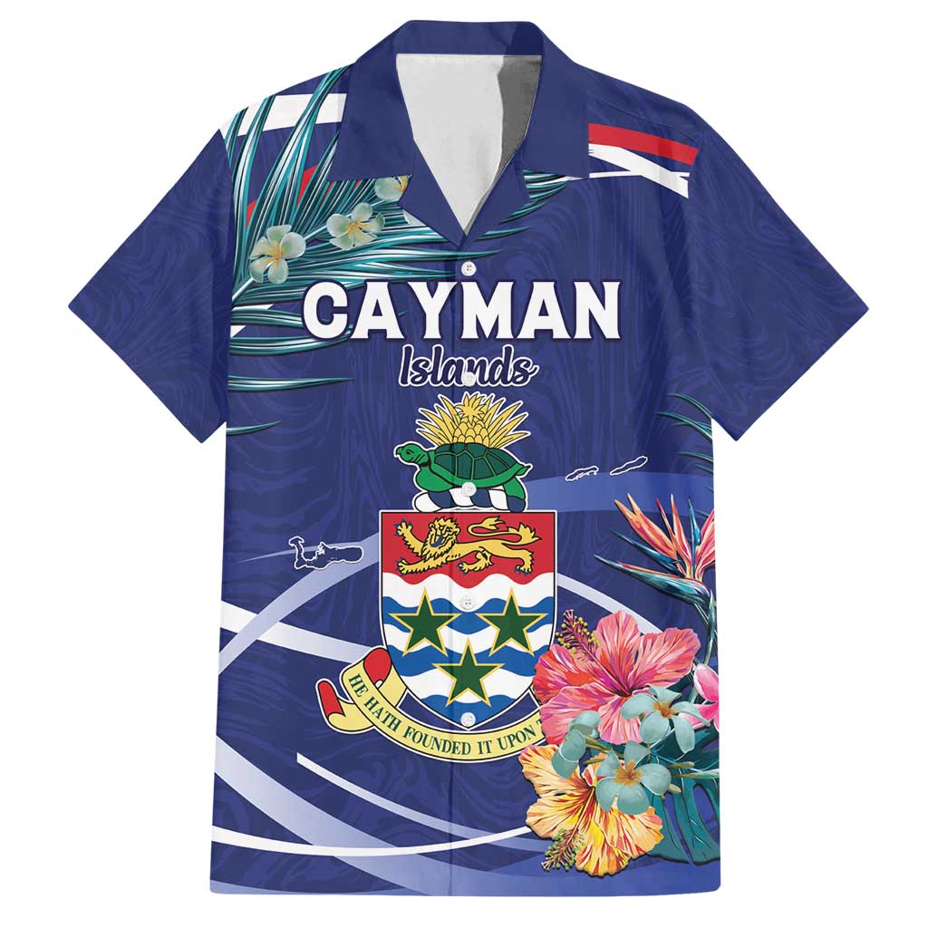 Personalized Cayman Islands Family Matching Summer Maxi Dress and Hawaiian Shirt Coat Of Arms Tropical Flowers