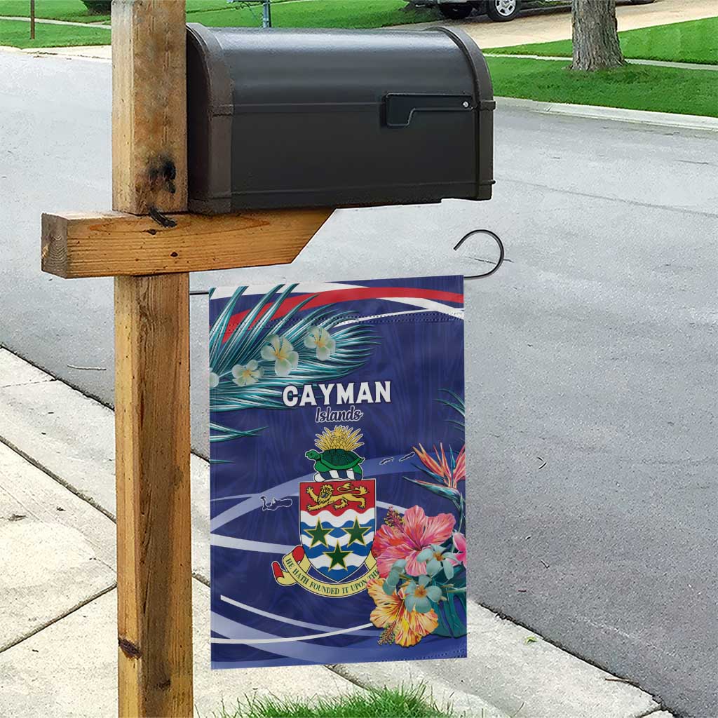 Personalized Cayman Islands Garden Flag Coat Of Arms Tropical Flowers