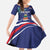 Personalized Cayman Islands Kid Short Sleeve Dress Coat Of Arms Tropical Flowers