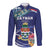 Personalized Cayman Islands Long Sleeve Button Shirt Coat Of Arms Tropical Flowers