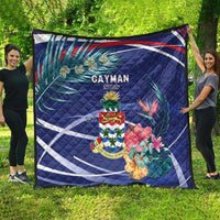Personalized Cayman Islands Quilt Coat Of Arms Tropical Flowers