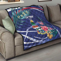 Personalized Cayman Islands Quilt Coat Of Arms Tropical Flowers