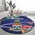 Personalized Cayman Islands Round Carpet Coat Of Arms Tropical Flowers