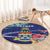 Personalized Cayman Islands Round Carpet Coat Of Arms Tropical Flowers