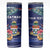 Personalized Cayman Islands Skinny Tumbler Coat Of Arms Tropical Flowers