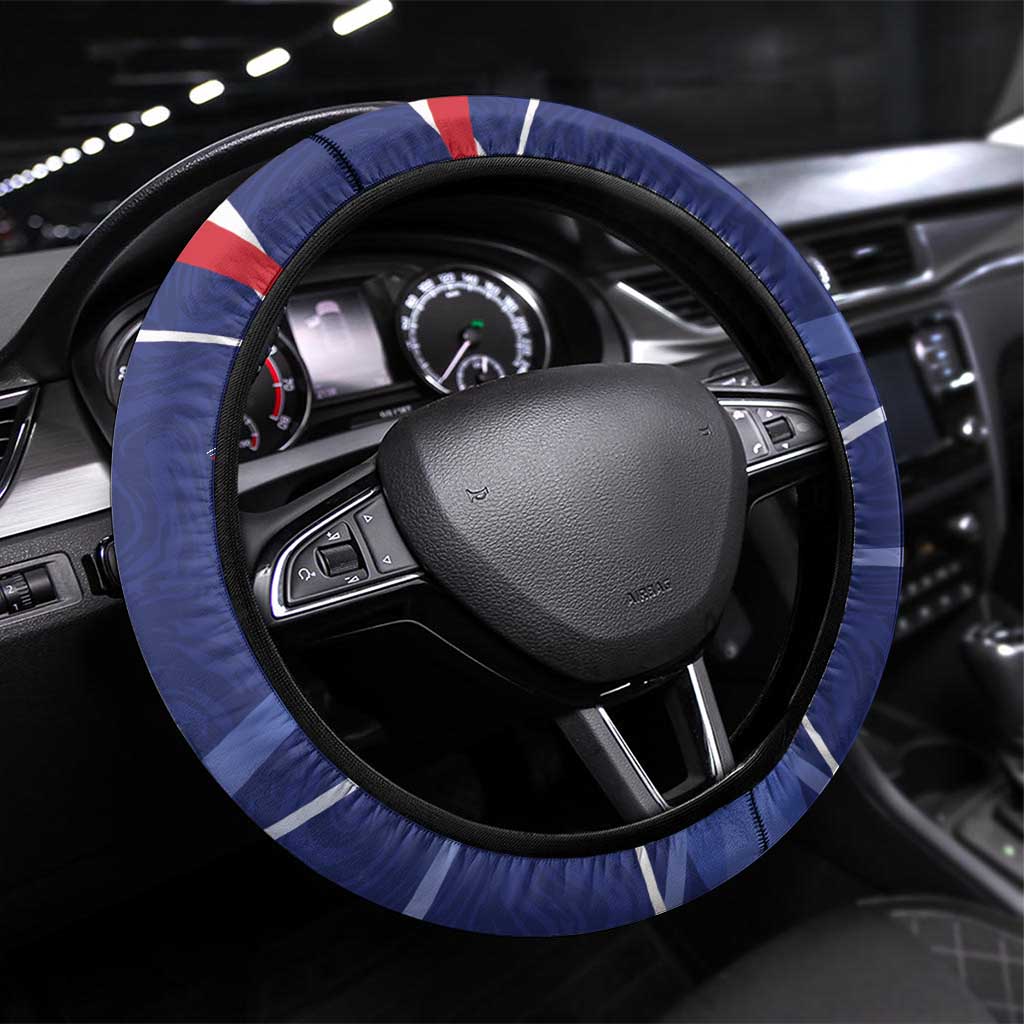 Cayman Islands Steering Wheel Cover Coat Of Arms Tropical Flowers