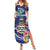 Personalized Cayman Islands Summer Maxi Dress Coat Of Arms Tropical Flowers