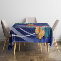 Personalized Cayman Islands Tablecloth Coat Of Arms Tropical Flowers