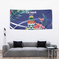 Personalized Cayman Islands Tapestry Coat Of Arms Tropical Flowers