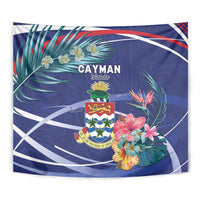 Personalized Cayman Islands Tapestry Coat Of Arms Tropical Flowers