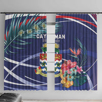 Personalized Cayman Islands Window Curtain Coat Of Arms Tropical Flowers