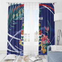 Personalized Cayman Islands Window Curtain Coat Of Arms Tropical Flowers