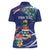 Personalized Cayman Islands Women Polo Shirt Coat Of Arms Tropical Flowers
