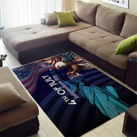 Fourth Of July USA Area Rug Eagle - Statue Of Liberty