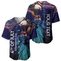 Personalized Fourth Of July USA Baseball Jersey Eagle - Statue Of Liberty