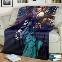 Fourth Of July USA Blanket Eagle - Statue Of Liberty