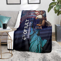 Fourth Of July USA Blanket Eagle - Statue Of Liberty