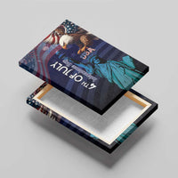 Fourth Of July USA Canvas Wall Art Eagle - Statue Of Liberty