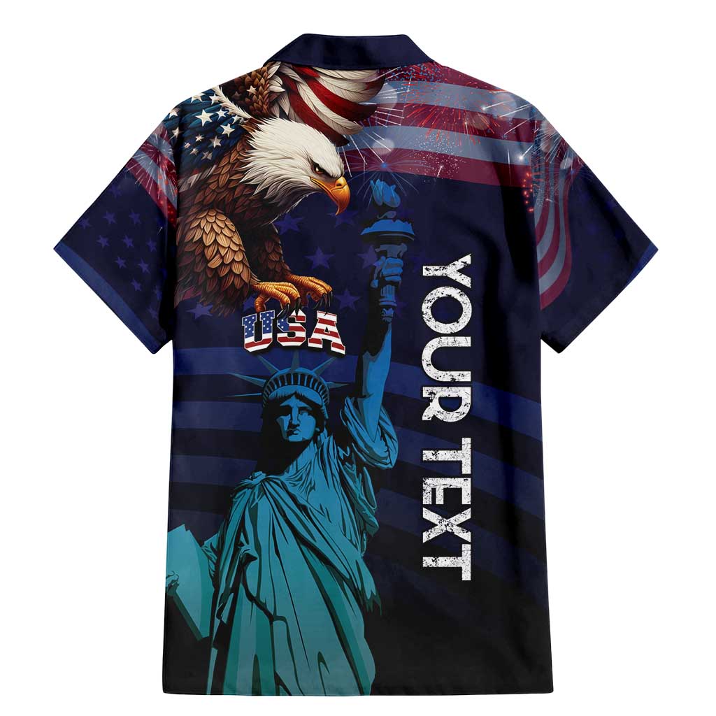Personalized Fourth Of July USA Family Matching Mermaid Dress and Hawaiian Shirt Eagle - Statue Of Liberty