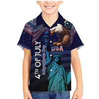 Personalized Fourth Of July USA Family Matching Mermaid Dress and Hawaiian Shirt Eagle - Statue Of Liberty