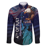 Personalized Fourth Of July USA Family Matching Puletasi and Hawaiian Shirt Eagle - Statue Of Liberty