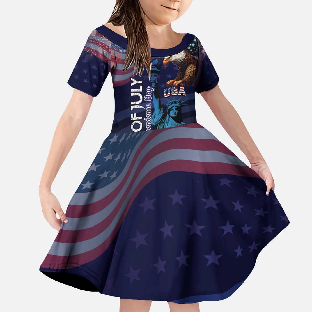 Personalized Fourth Of July USA Family Matching Tank Maxi Dress and Hawaiian Shirt Eagle - Statue Of Liberty
